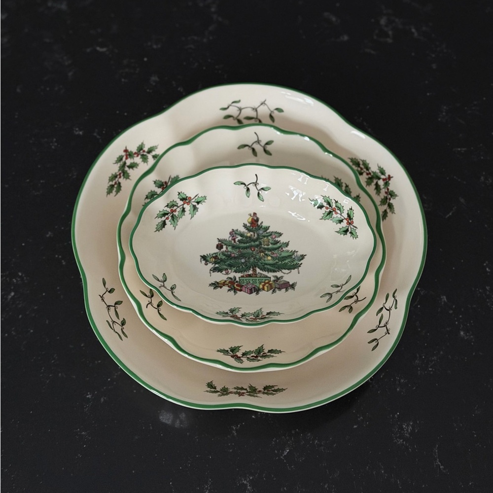 Spode Christmas Tree Serving Dishes (3)